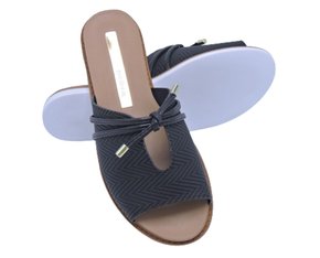 Chinelo Rasteira Feminino Adulto Detalhe Laço 5443.116 Moleca Preto