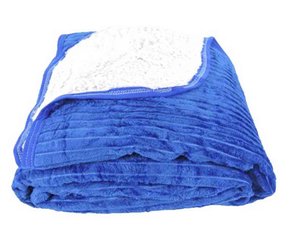 Cobertor Canelado Casal Liso Com Sherpa 1,80m X 2,20m Texfine Royal