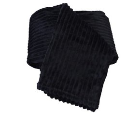Cobertor De Casal Canelado 100% Poliéster 1,80m X 2,20m  Luster Corttex Preto