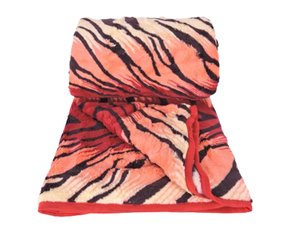 Cobertor Casal Estampado  1,90x2,20 DS Amarelo e Vermelho