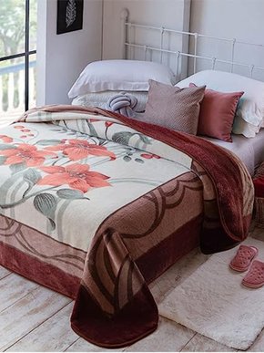 Cobertor Casal Kyor Acores 1,80X2,20 Jolitex Marrom E Cinza