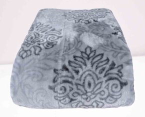 Cobertor Casal Raschel 2,20m x 2,40m Texfine Grafite e Cinza