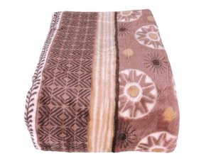 Cobertor Casal Raschel 2,20m x 2,40m Texfine Marrom e Creme