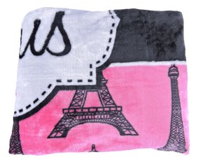 Cobertor Casal Raschel 2,20m x 2,40m Texfine Pink e Preto