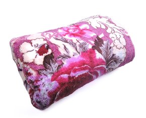 Cobertor Casal Estampado 1,90x2,20 DS Creme e Bordo