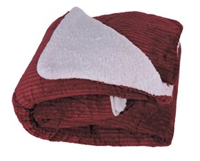 Cobredom Casal 220X240 Sherpa Dupla Face Canelado Texfine Bordo