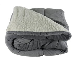 Cobredom Casal 220X240 Sherpa Dupla Face Texfine Cinza