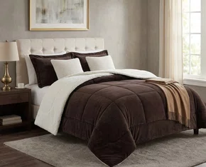Cobredom Casal 220X240 Sherpa Dupla Face Texfine Marrom