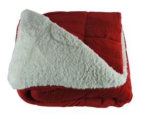 Cobredom Casal 220X240 Sherpa Dupla Face Texfine Vermelho