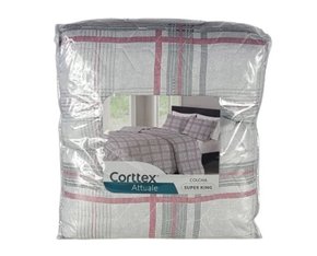 Colcha Boutis Casal 03 Peças 2,20X2,40 Attuale Corttex Cinza Claro