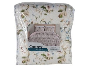 Colcha Boutis King 03 Peças 2,80X3,00 Attuale Corttex Rose