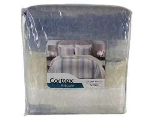 Colcha Boutis Queen 03 Peças 2,40X2,60 Attuale Corttex Cinza Claro