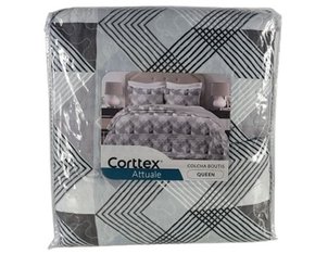 Colcha Boutis Queen 03 Peças 2,40X2,60 Attuale Corttex Grafite