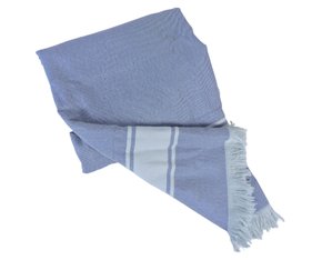 Colcha Queen Com Franjas 2,40m X 2,50m Liso Noronha Teka Azul