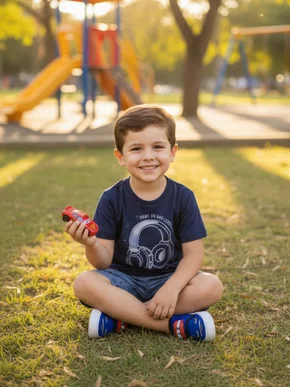 Conjunto Camiseta e Bermuda Game Masculino Infantil 4/10  26688 Brandili Marinho e Azul