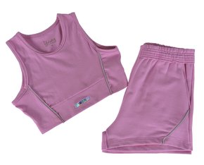 Conjunto Curto Feminino Juvenil Liso 35648 Young Class Rosa