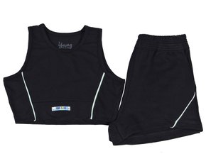 Conjunto Curto Feminino Juvenil 35648 Young Class Preto