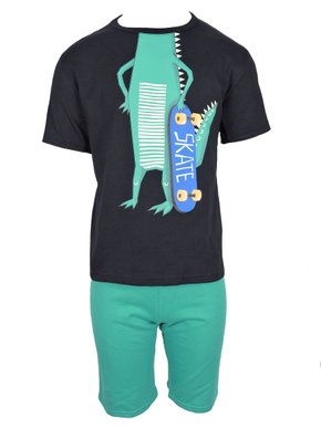 Conjunto Curto Masculino Infantil Com Estampa 111842 Kyly Preto e Verde