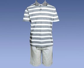 Conjunto Infantil Masculino 4-8  Listrada 10312742 Marisol Branco e Cinza