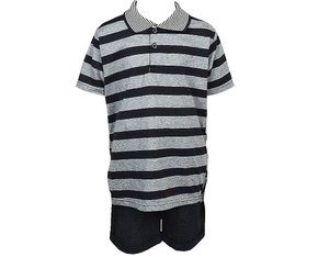 Conjunto Infantil Masculino 4-8  Listrada 10312742 Marisol Preto e Cinza