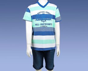 Conjunto Masculino Infantil 4-8 1000047827 Carinhoso Verde e Azul