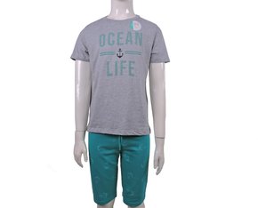 Conjunto Masculino Infantil 4-8 Com Estampa 1000074710 Malwee Mescla e Verde