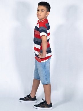 Conjunto Masculino Juvenil 10-16 1000047827 Carinhoso Marinho e Vermelho