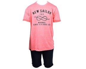 Conjunto Masculino Juvenil 10-16 1000048006 Carinhoso Pink e Marinho