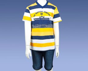 Conjunto Masculino Juvenil  10-16 1000047827 Carinhoso Amarelo e Azul