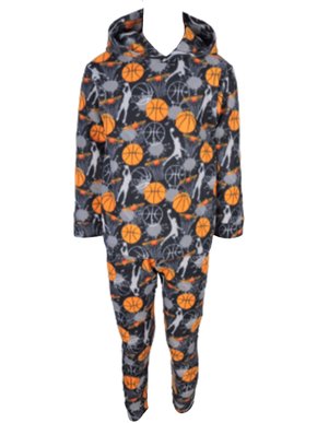 Conjunto Soft C/ Capuz Estampado Masculino Juvenil 849 Tacadu Preto e Laranja