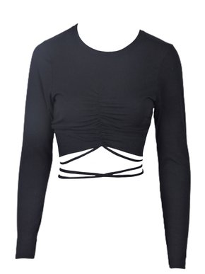 Cropped Feminino Adulto Canelado 2208 Mc'jo Preto