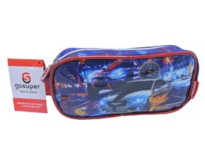 Estojo Escolar Infantil Burning Rider BUR30I00201 Gosuper Vermelho e Azul