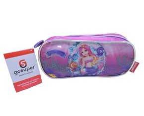 Estojo Escolar Infantil Sereia BEP30I00603 Gosuper Rosa