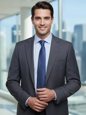 Gravata Semi Slim 100% Poliéster Diament Deluxe Azul