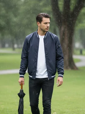 Jaqueta Bomber Masculina Com Zíper JMNY300 Blue Bay Marinho