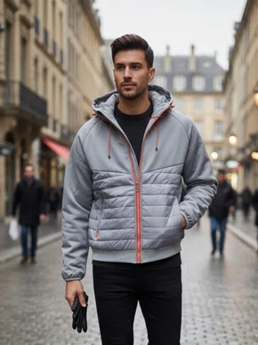 Jaqueta De Helanca Masculina Plus Size JMH200 Blue Bay Cinza