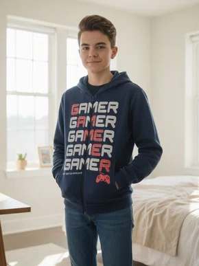 Jaqueta De Moletom C/ Capuz Masculino Juvenil Analê  Marinho