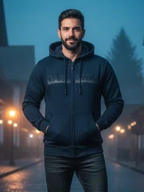 Jaqueta De Moletom Com Capuz 14.20.0356 Gangster Marinho