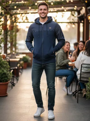 Jaqueta De Moletom Com Capuz Masculina Adulto 57382 Mormaii Marinho