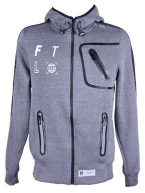 Jaqueta De Moletom Masculina Adulto Detalhe Bolso 21597 Fatal Cinza e Azul