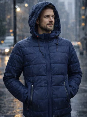 Jaqueta Puffer De Nylon Masculina PKM206C Blue Bay/Barcly