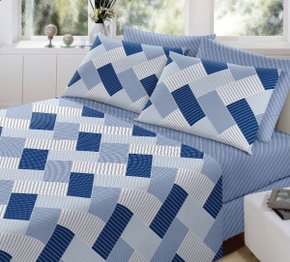 Jogo De Cama Casal Duplo 4 Peças Royal Plus Santista Sion Indigo