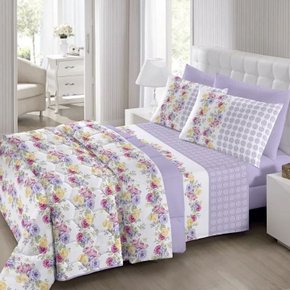 Jogo De Cama King Duplo 4 Peças Royal Plus Santista Susi Lilás
