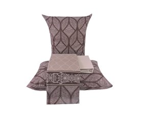 Jogo De Cama Casal 150 Fios 4 Peças 2.20x2,50 Estampado Diamante Teka  Hakor Marrom