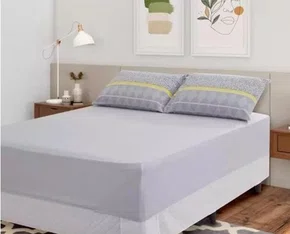 Jogo  De Cama Casal  Liso 3 Peças Chade  Royal Santista Cinza