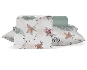 Jogo De Cama King 04 Peças 150 Fios Estampado Diamante Teka Tropical