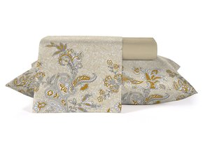 Jogo De Cama Queen 04 Peças 150 Fios Estampado Diamante Teka Dunas