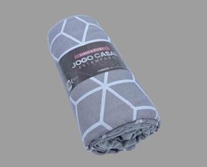 Jogo De Cama Rubi Casal 03 Peças Estampado 32044 SBX Cinza