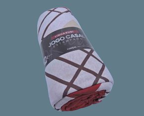 Jogo De Cama Rubi Casal 03 Peças Estampado 32044 SBX Vermelho