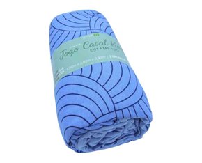 Jogo De Cama Rubi King 03 Peças Estampado 32075 SBX Azul